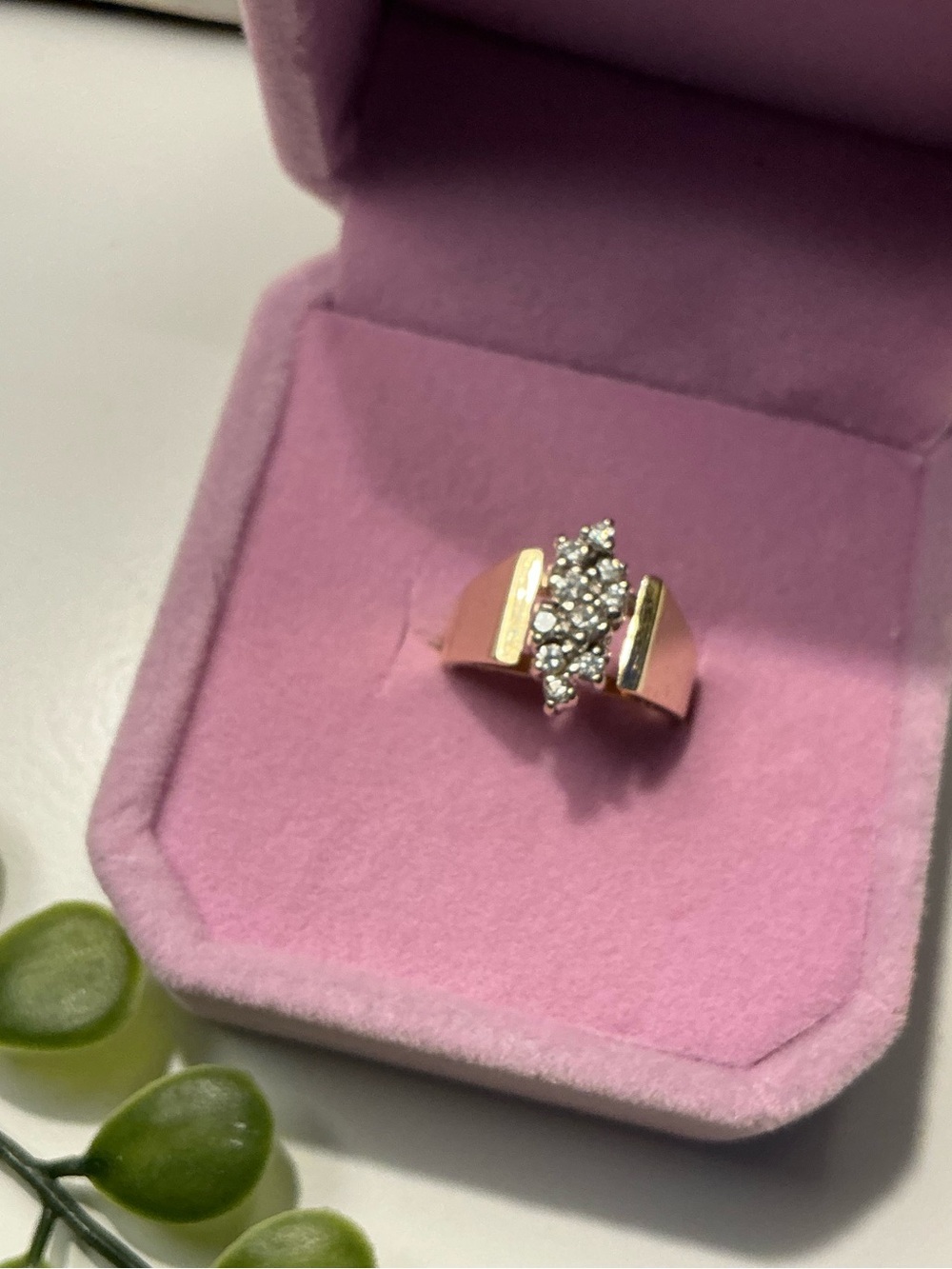 14K Gold Cluster Cocktail PINKY RING. SIZE 2.75 Too. Big for me.$475